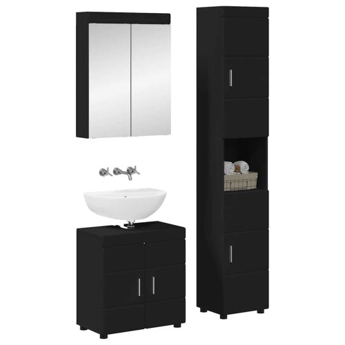 Комплект мебели за баня TULUM 3 pcs Черно 60 x 34 x 63 см