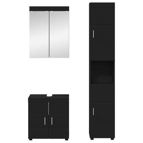 Комплект мебели за баня TULUM 3 pcs Черно 60 x 34 x 63 см