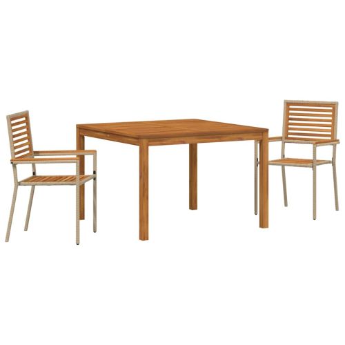 Комплект за хранене в градината 3 pcs Бежово