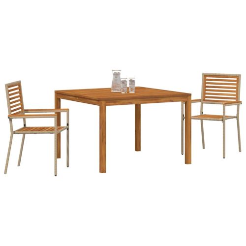 Комплект за хранене в градината 3 pcs Бежово