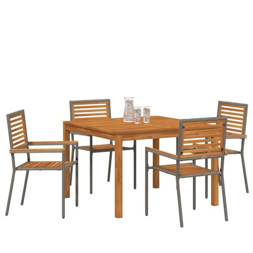 Комплект за хранене в градината 5 pcs Сив