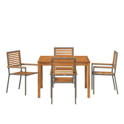 Комплект за хранене в градината 5 pcs Сив