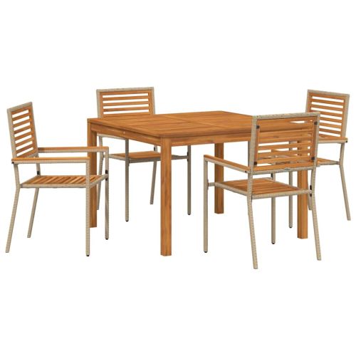Комплект за хранене в градината 5 pcs Бежово