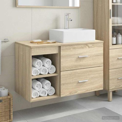 Комплект мебели за баня 2 pcs Дъб сонома Инженерна дървесина