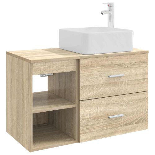 Комплект мебели за баня 2 pcs Дъб сонома Инженерна дървесина