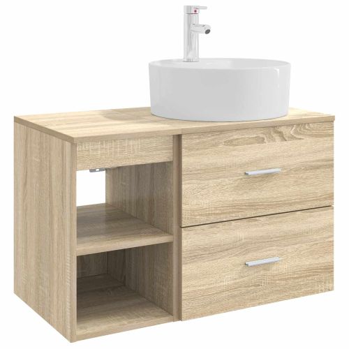Комплект мебели за баня 2 pcs Дъб сонома Инженерна дървесина