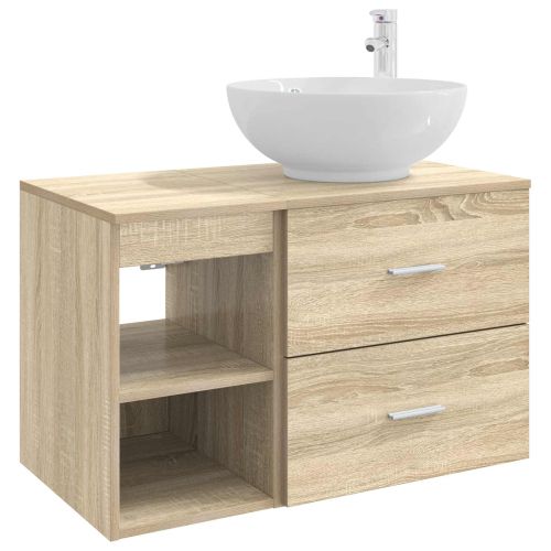 Комплект мебели за баня 2 pcs Дъб сонома Инженерна дървесина