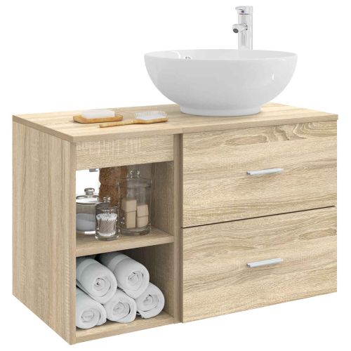Комплект мебели за баня 2 pcs Дъб сонома Инженерна дървесина