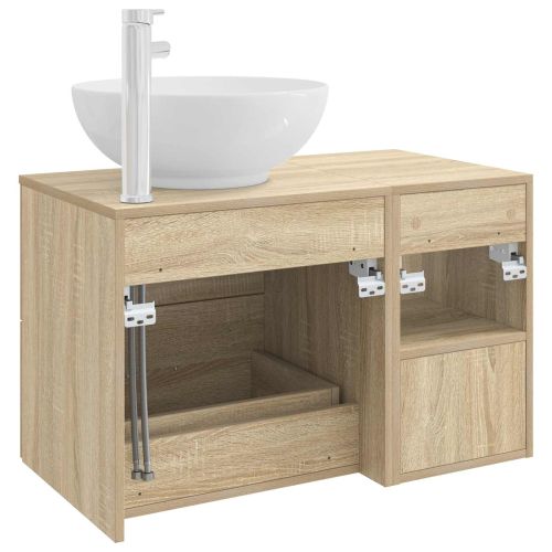 Комплект мебели за баня 2 pcs Дъб сонома Инженерна дървесина