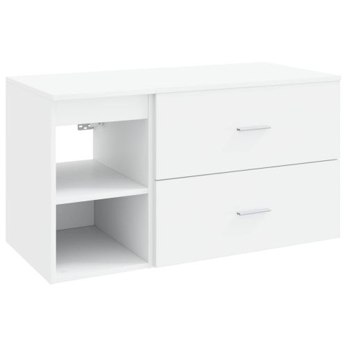 Комплект мебели за баня 2 pcs Бяло Инженерна дървесина