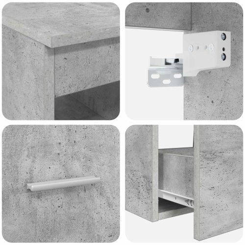 Комплект мебели за баня 2 pcs Бетонно сиво Инженерна дървесина