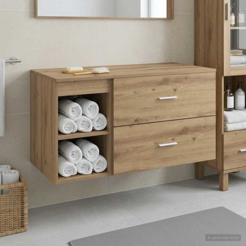 Комплект мебели за баня 2 pcs Дъб артизан Инженерна дървесина