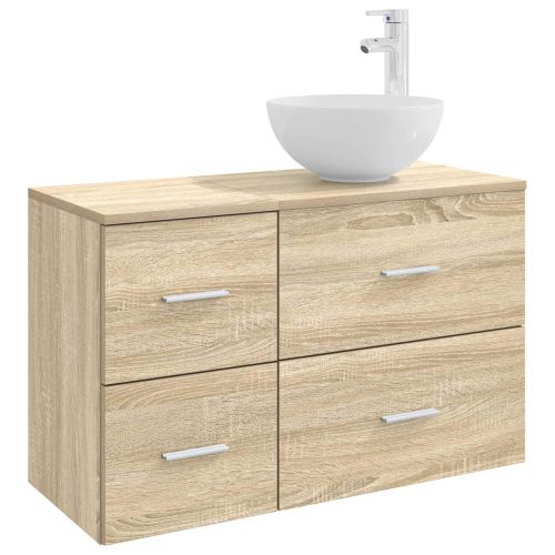 Комплект мебели за баня 2 pcs Дъб сонома Инженерна дървесина