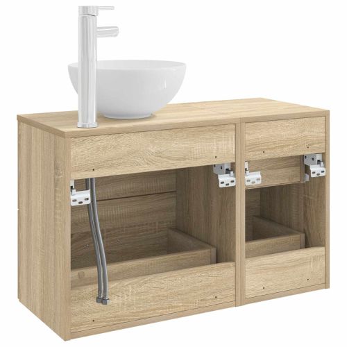Комплект мебели за баня 2 pcs Дъб сонома Инженерна дървесина