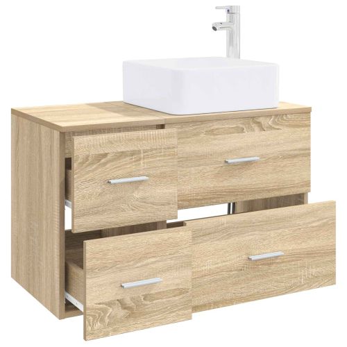 Комплект мебели за баня 2 pcs Дъб сонома Инженерна дървесина