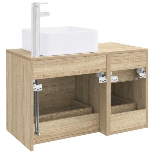 Комплект мебели за баня 2 pcs Дъб сонома Инженерна дървесина