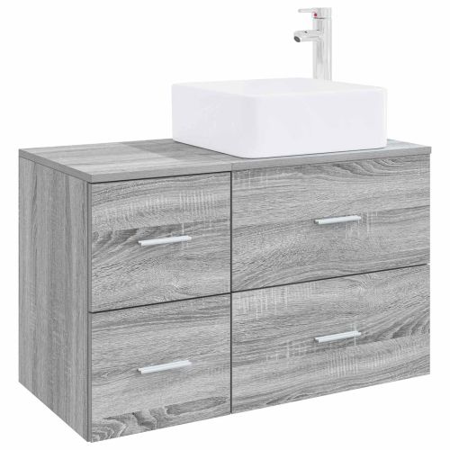 Комплект мебели за баня 2 pcs Сив Сонома Инженерна дървесина