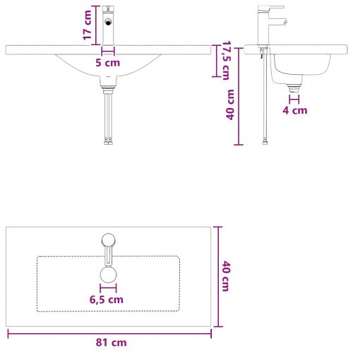 Комплект мебели за баня Старо дърво 81 x 40 x 84,5 см