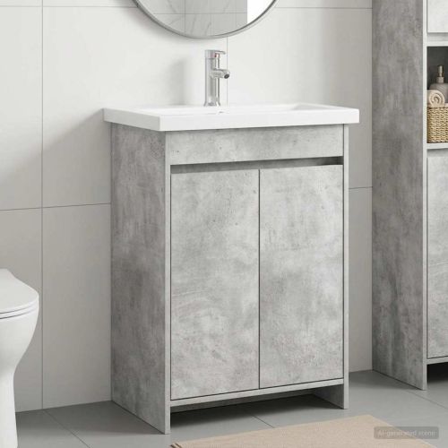 Комплект мебели за баня Бетонно сиво 81 x 40 x 84,5 см