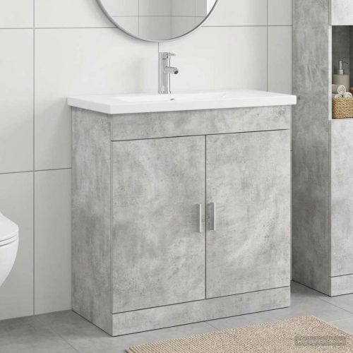Комплект мебели за баня Бетонно сиво 81 x 40 x 84,5 см