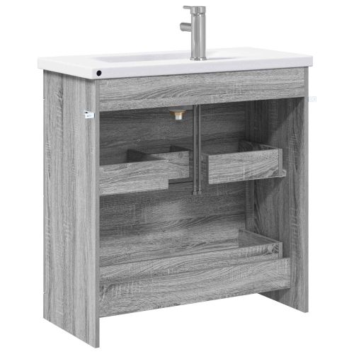 Комплект мебели за баня Сив Сонома 81 x 40 x 84,5 см