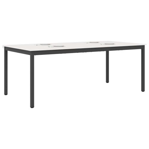 Трапезна маса Бяло 200 x 100 x 75 cm Солидно борово дърво