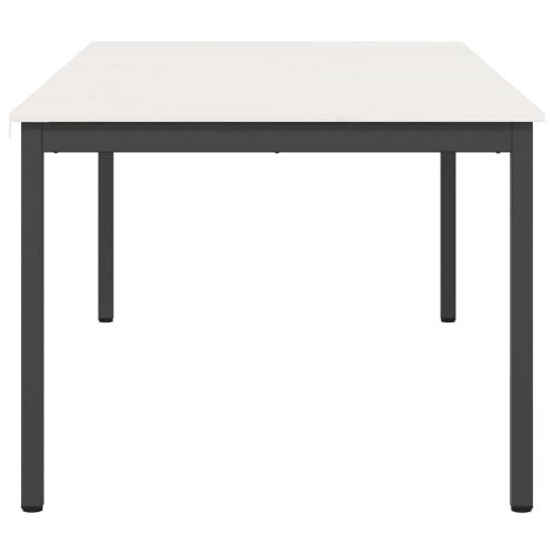 Трапезна маса Бяло 200 x 100 x 75 cm Солидно борово дърво