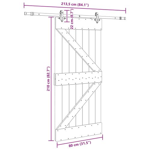 Преплъзваща се врата NARVIK 80 x 210 см (213,5 см)