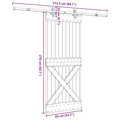 Преплъзваща се врата NARVIK 85 x 210 см (213,5 см)