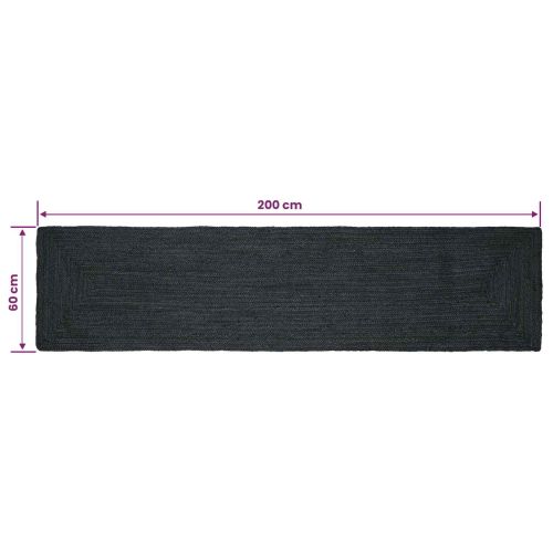 Килими за помещение Правоъгълна Тъмносиво 60 x 200 cm юта