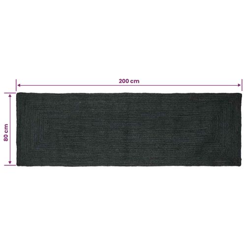 Килими за помещение Правоъгълна Тъмносиво 80 x 200 cm юта