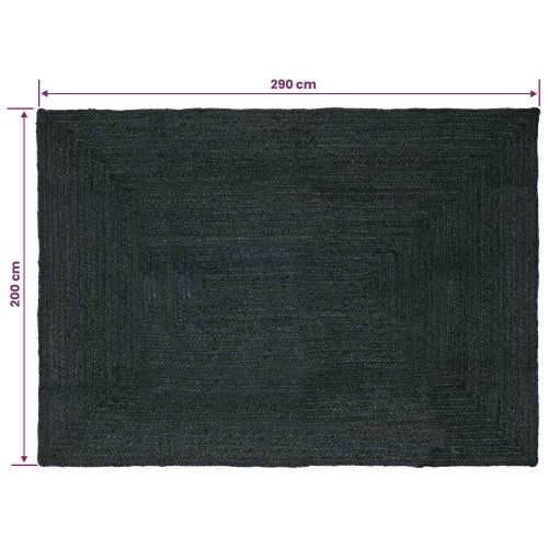 Килими за помещение Правоъгълна Тъмносиво 200 x 290 см юта