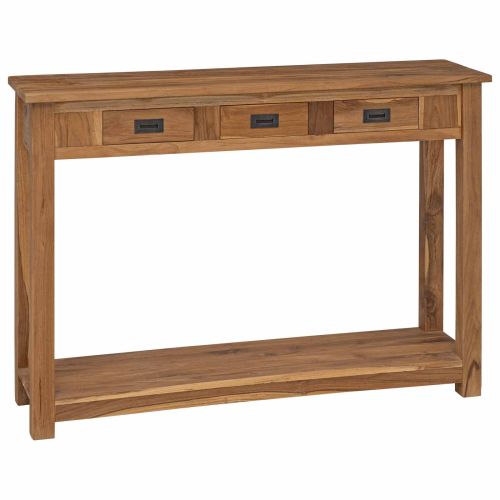 Конзолна маса Натурално 110 x 30 x 80 см Солидно тиково дърво