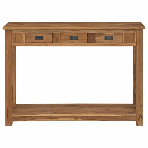 Конзолна маса Натурално 110 x 30 x 80 см Солидно тиково дърво