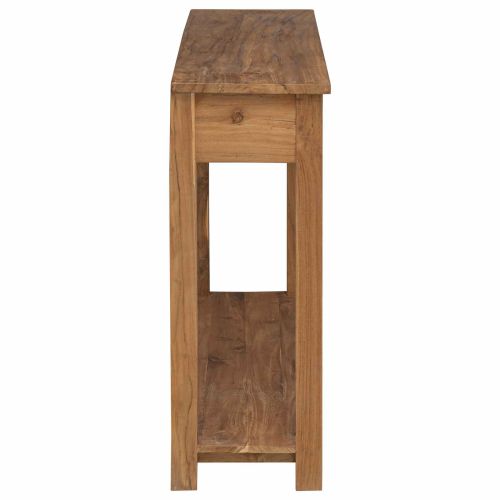 Конзолна маса Натурално 110 x 30 x 80 см Солидно тиково дърво