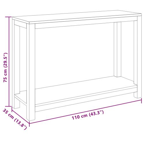Конзолна маса Натурално 110 x 35 x 75 cm Солидно тиково дърво
