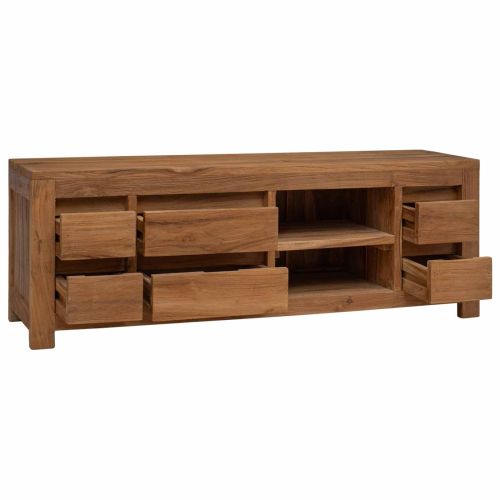 ТВ шкаф 110 x 30 x 40 cm Натурално Солидно тиково дърво