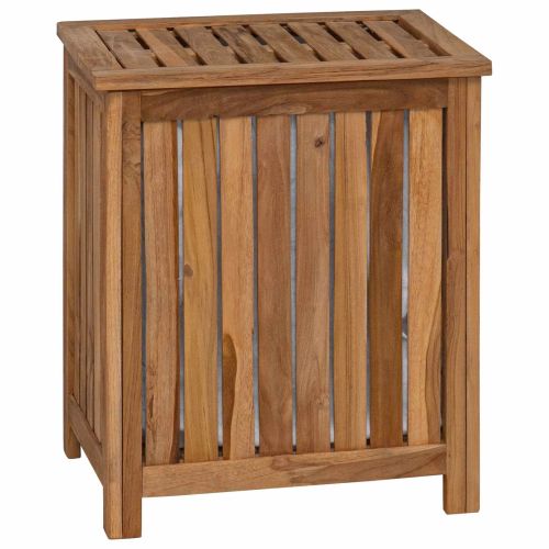 Кошница за Пране Натурално 50 x 35 x 60 cm Солидно тиково дърво