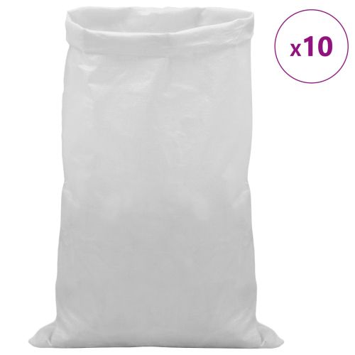 Тъкани чували 10 pcs Бяло 70 x 110 см ПП