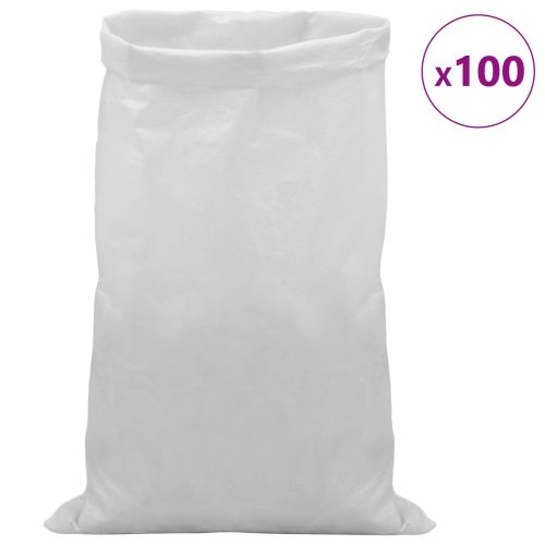 Тъкани чували 100 pcs Бяло 60 x 110 cm ПП