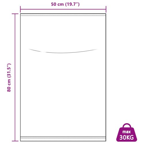 Тъкани чували 250 pcs Бяло 50 x 80 cm ПП