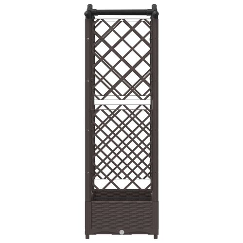 Повдигнато легло с решетка и покривка Кафяво 124 x 40 x 123 см