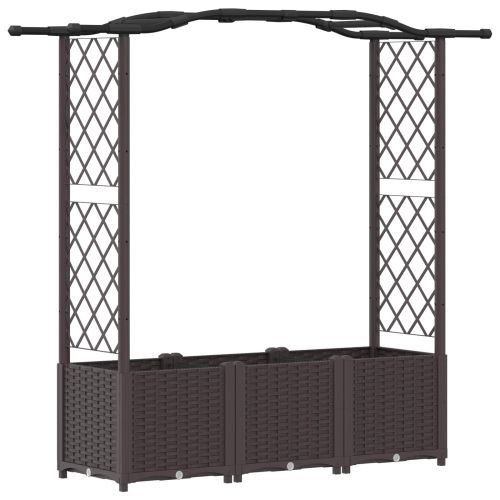 Повдигнато легло с решетка и покривка Кафяво 164 x 40 x 138 см
