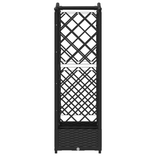 Повдигнато легло с решетка и покривка Черно 124 x 40 x 123 см