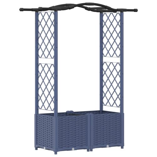 Повдигнато легло с решетка и покривка Сиво 125 x 40 x 138 см ПП
