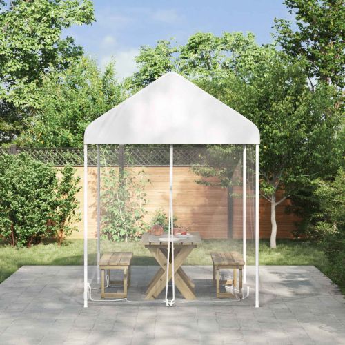 Комарна мрежа за беседка 220 mesh Бяло 2 x 2 x 2 m Полиестер