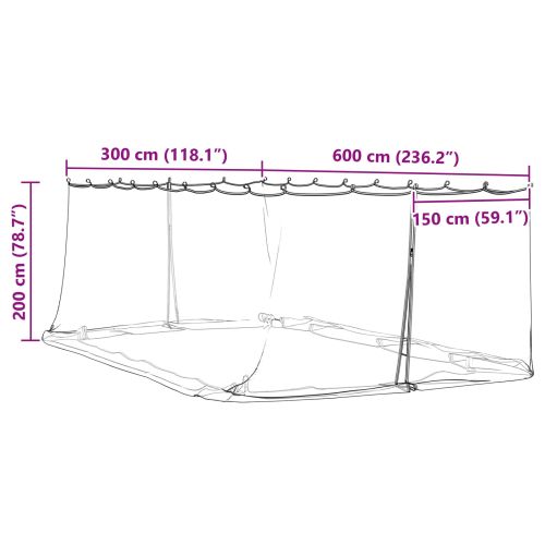 Комарна мрежа за беседка 220 mesh Бяло 6 x 3 x 2 m Полиестер