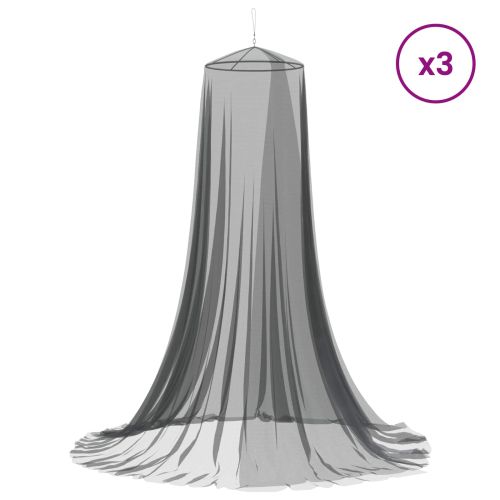Мрежа против комари за легло 3 pcs 156 mesh Черно ⌀56 x 220 см