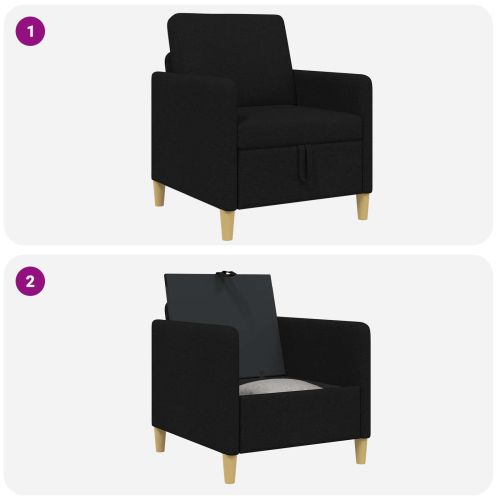 Диван с storage Черно 72 x 78 x 87 см Полиестер