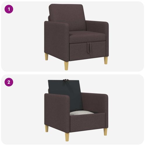 Диван с storage Тъмен кафяв 72 x 78 x 87 см Полиестер